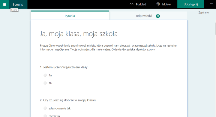 Microsoft przykładowa ankieta