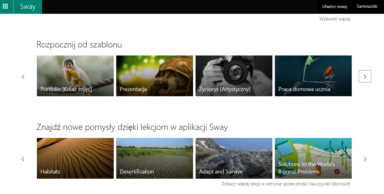 Interaktywne CV – skorzystaj z aplikacji Sway – Oktawia Gorzeńska